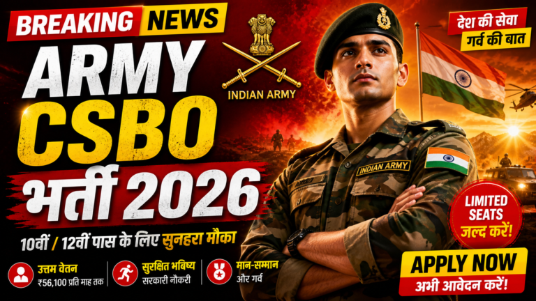 Indian Army CSBO Grade-II Recruitment 2026 Selection Process, Salary, Full Details